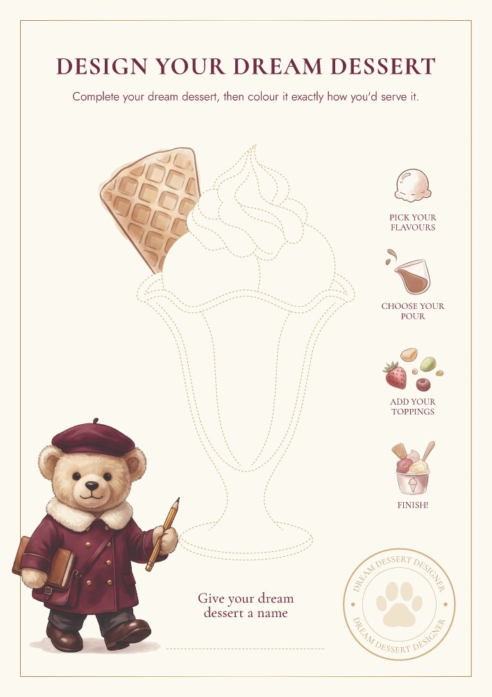 Design Your Dream Dessert activity page